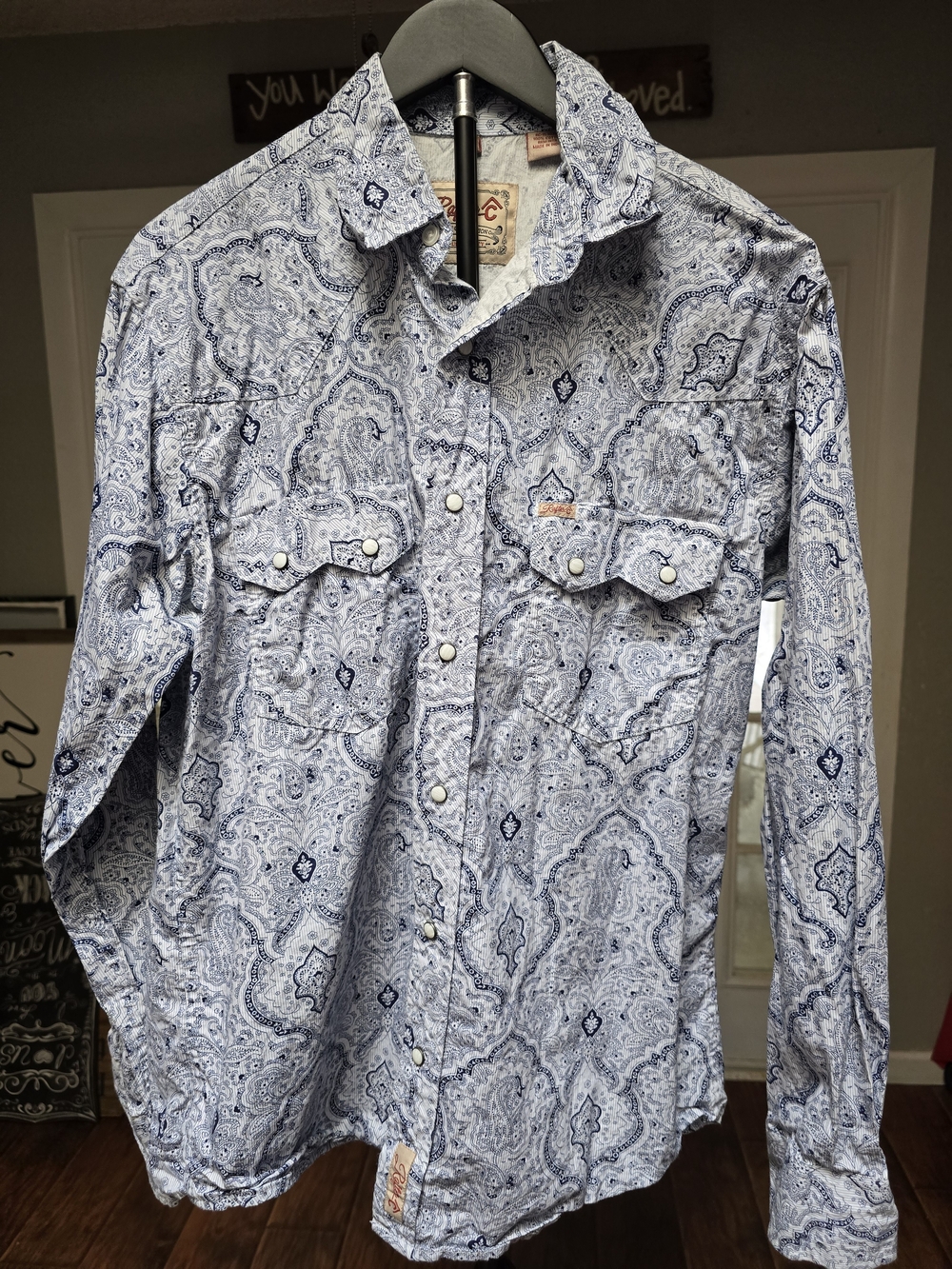 Rafter C Blue Paisley Long-Sleeve Western Shirt